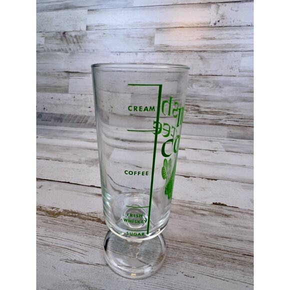 Vtg. Irish Coffee Glass Mugs With Shamrocks, Handles & Measuring Marks Set of 3 - Picture 5 of 7